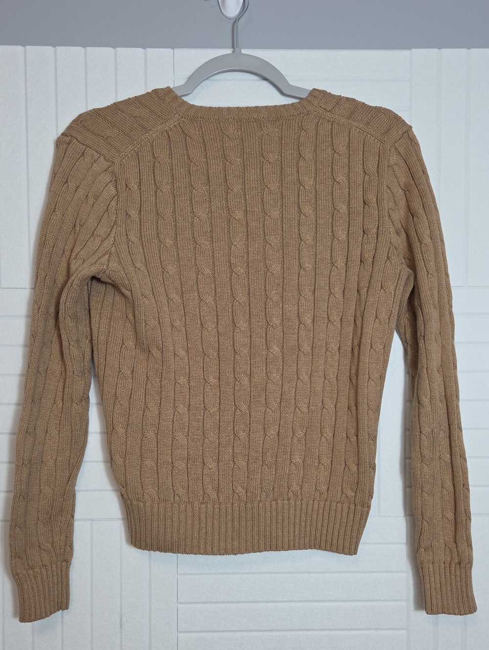 Polo Ralph Lauren 100% Cotton Cable Knit V-Neck Sweater Size M - Picture 5 of 11